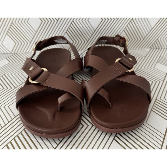 Old Navy Women’s Strappy O-Ring Sandals Brown Size 7 NWT - Picture 2 of 8